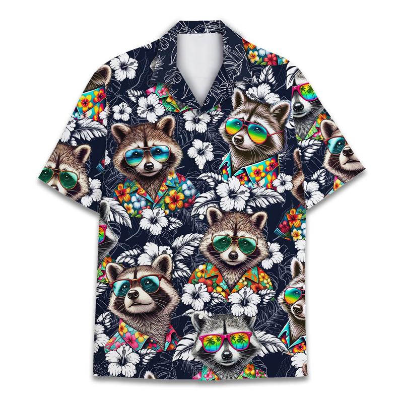 Funny Raccoon 3D Print Shirts For Men Hawaiian Casual Short Sleeve Lapel Blouse Women Summer Holiday Short Sleeved Shirt 5XL
Funny Raccoon 3D Print Shirts For Men Hawaiian Casual Short Sleeve Lapel Blouse Women Summer Holiday Short Sleeved Shirt 5XL