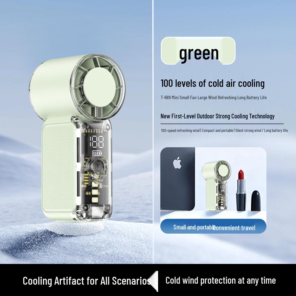 New T689 High-Speed Handheld USB Rechargeable Mini Portable Pocket Fan зелений
New T689 High-Speed Handheld USB Rechargeable Mini Portable Pocket Fan зелений