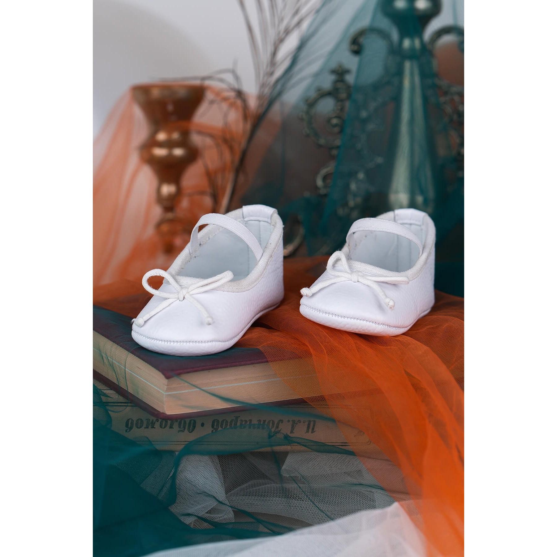 Белые кожаные балетки для малышей Linda Pearlescent 
Белые кожаные балетки для малышей Linda Pearlescent