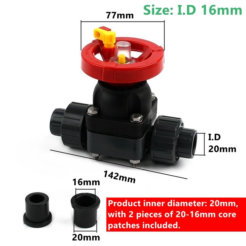 1PC 16/20/25/32/40/50/63mm PVC Valve Fish Tank Aquarium Union Limit Diaphragm Valve Garden Irrigation Water Pipe Connector 1 piece
1PC 16/20/25/32/40/50/63mm PVC Valve Fish Tank Aquarium Union Limit Diaphragm Valve Garden Irrigation Water Pipe Connector 1 piece