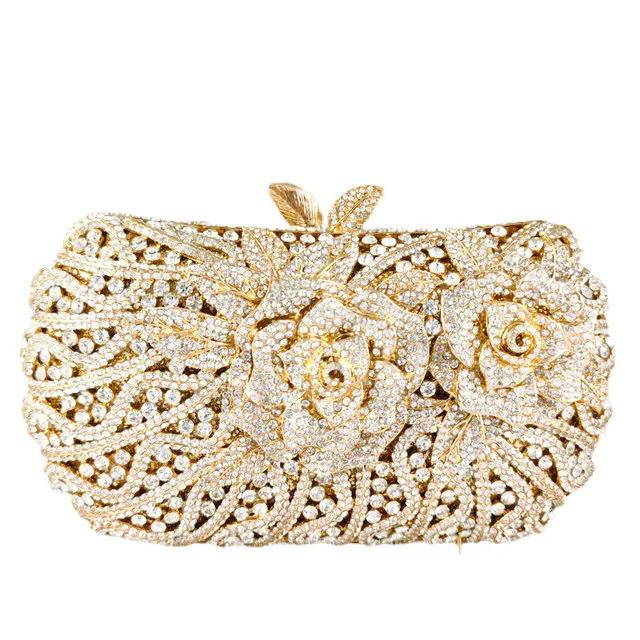 Boutique De FGG Women Gold Evening Bags and Clutches Bridal Flower Rhinestone Handbags Party Cocktail Dinner Minaudiere Purse Mini and Heavy
Boutique De FGG Women Gold Evening Bags and Clutches Bridal Flower Rhinestone Handbags Party Cocktail Dinner Minaudiere Purse Mini and Heavy