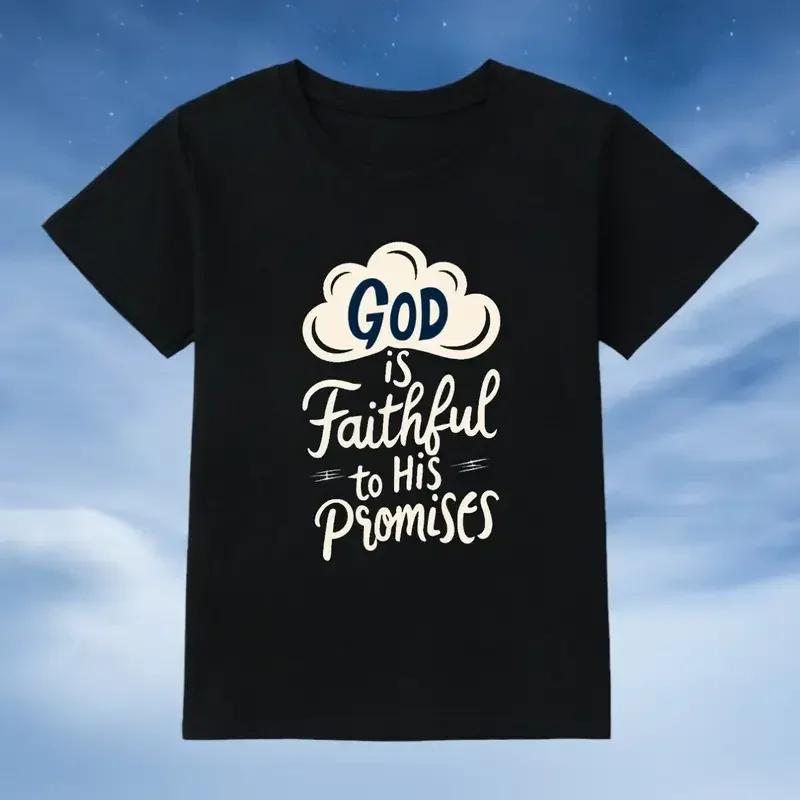 God Is Faithful To His Promise Letter Printed Men s Women s T-Shirts Casual Cotton Tops Fashion Clothing Crew Neck Short Sleeve XXXXXL синій 
God Is Faithful To His Promise Letter Printed Men s Women s T-Shirts Casual Cotton Tops Fashion Clothing Crew Neck Short Sleeve XXXXXL синій