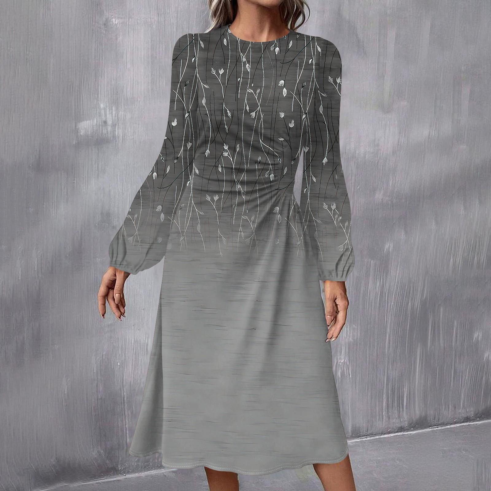 Женское модное повседневное платье миди с круглым вырезом и длинными рукавами XXXL
Женское модное повседневное платье миди с круглым вырезом и длинными рукавами XXXL