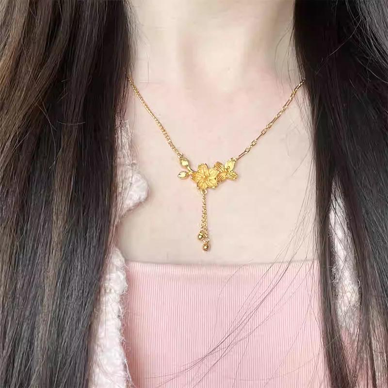 Gold Tassel Double Flower Pendant Layering Necklace for Women Fashion Delicate Casual Daily Elegant
Gold Tassel Double Flower Pendant Layering Necklace for Women Fashion Delicate Casual Daily Elegant