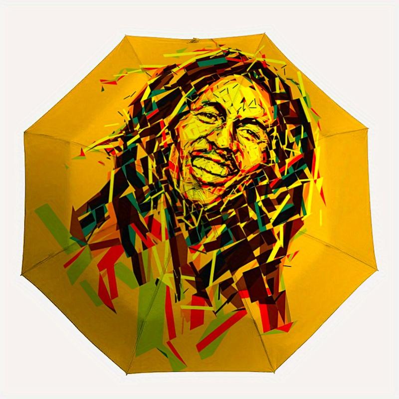 1pc Bob Marley Artwork Automatic Folding Umbrella, Portable Collapsible Design, 8-Rib Iron Frame, , All-Season Casual Outdoor Accessory yy0901101
1pc Bob Marley Artwork Automatic Folding Umbrella, Portable Collapsible Design, 8-Rib Iron Frame, , All-Season Casual Outdoor Accessory yy0901101
