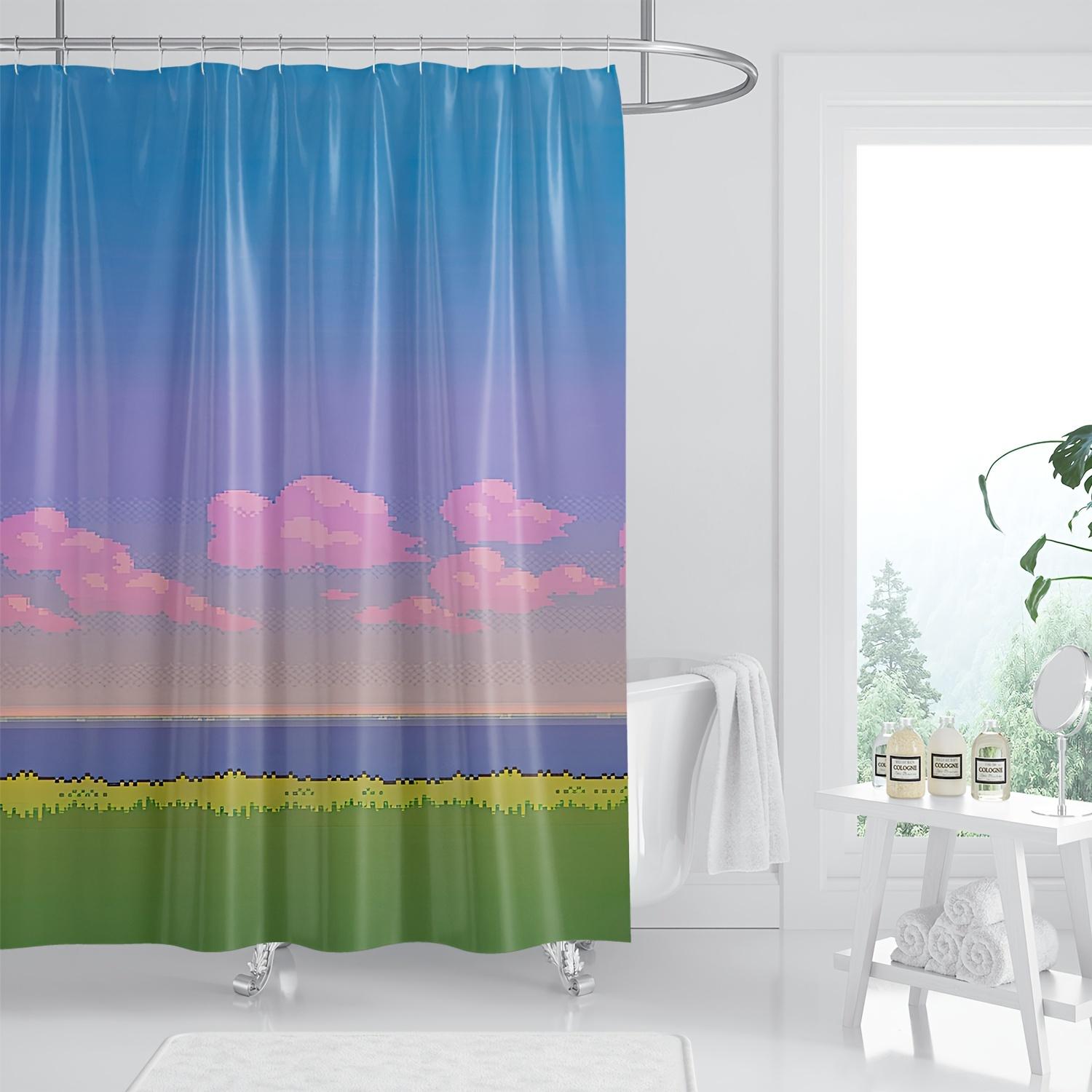 1pc Retro Pixel Game Scene Printed Shower Curtain - Vibrant Gradient Design with Clouds & Rainbow, Polyester Fabric, Machine Was 90x180cm35x71in
1pc Retro Pixel Game Scene Printed Shower Curtain - Vibrant Gradient Design with Clouds & Rainbow, Polyester Fabric, Machine Was 90x180cm35x71in