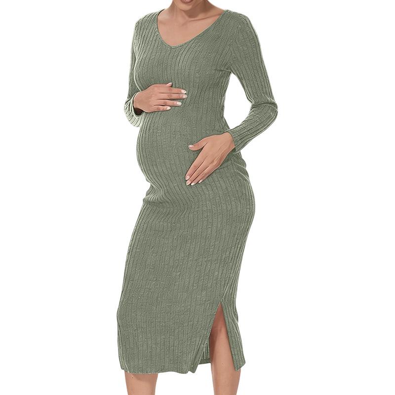 Cross-border Bestselling Maternity V-neck Knit Dress with High Waist Slimming Pleated Slit Skirt, Designed to Flatter the Belly S армия зеленый
Cross-border Bestselling Maternity V-neck Knit Dress with High Waist Slimming Pleated Slit Skirt, Designed to Flatter the Belly S армия зеленый
