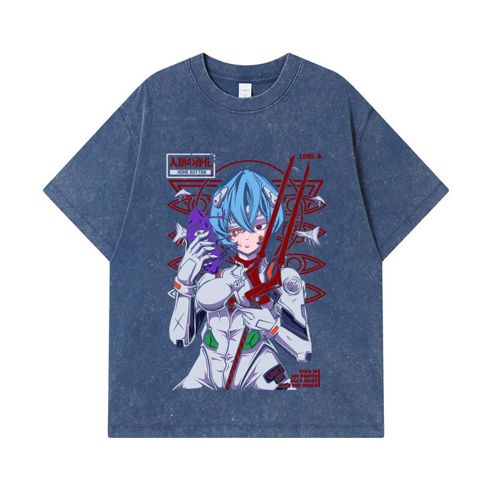 275 GSM Washed T-shirts 100% Cotton Evangelion V7 Rei Print Unisex Heavy Cotton T Shirt 2XL королівський синій колір
275 GSM Washed T-shirts 100% Cotton Evangelion V7 Rei Print Unisex Heavy Cotton T Shirt 2XL королівський синій колір