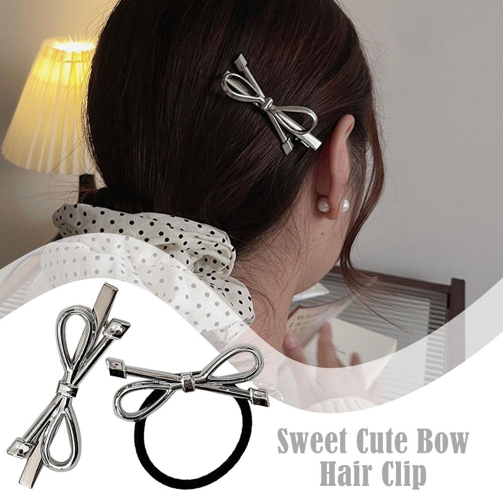 Silvery Hair Clip Sweet Cool Bow Hairpin Alloy Side Barrettes Accessories Ponytail Clip Hair Wa B0D7
Silvery Hair Clip Sweet Cool Bow Hairpin Alloy Side Barrettes Accessories Ponytail Clip Hair Wa B0D7