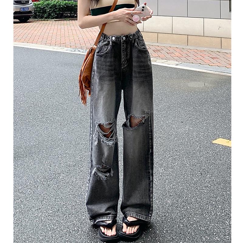 Women s High Street Grey Ripped Jeans, Summer High Waist, Straight-Leg Slimming Wide-Leg Floor-Length, New 2025 Style L
Women s High Street Grey Ripped Jeans, Summer High Waist, Straight-Leg Slimming Wide-Leg Floor-Length, New 2025 Style L