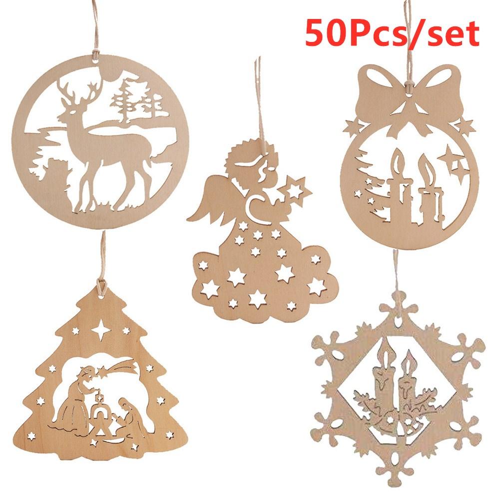 50Pcs Wooden Hollow Crafts Christmas Tree Pendant Home Diy Decoration 1 Set
50Pcs Wooden Hollow Crafts Christmas Tree Pendant Home Diy Decoration 1 Set