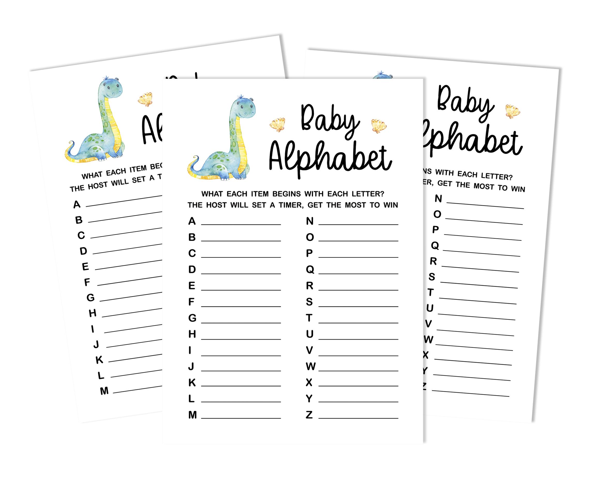 Inkdotpot Baby Shower Game Set of 50 BabyA AlphabetA ABCA Game Dinosaur Jungle Animals Party 5 x 7 Inches
Inkdotpot Baby Shower Game Set of 50 BabyA AlphabetA ABCA Game Dinosaur Jungle Animals Party 5 x 7 Inches