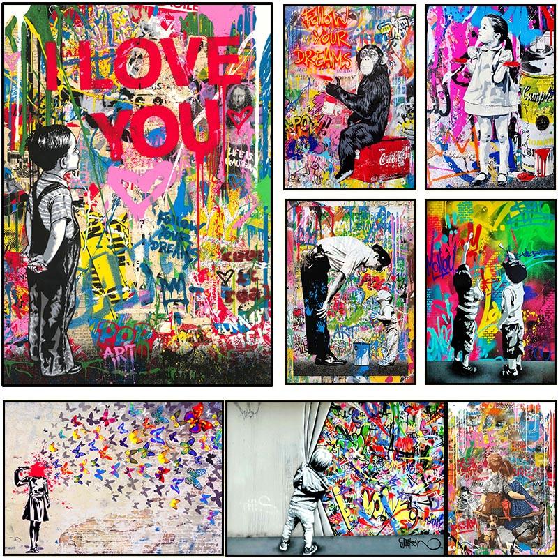 Плакаты с граффити, художественные холсты и принты Бэнкси, картины Banksy Love для домашнего декора
Плакаты с граффити, художественные холсты и принты Бэнкси, картины Banksy Love для домашнего декора