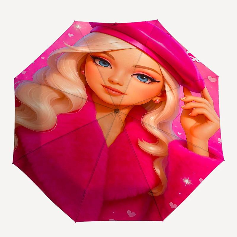 1pc Pink Beret Barbie Automatic Folding Umbrella - Compact 8-Rib Design, Durable Plastic & Iron1237L
1pc Pink Beret Barbie Automatic Folding Umbrella - Compact 8-Rib Design, Durable Plastic & Iron1237L