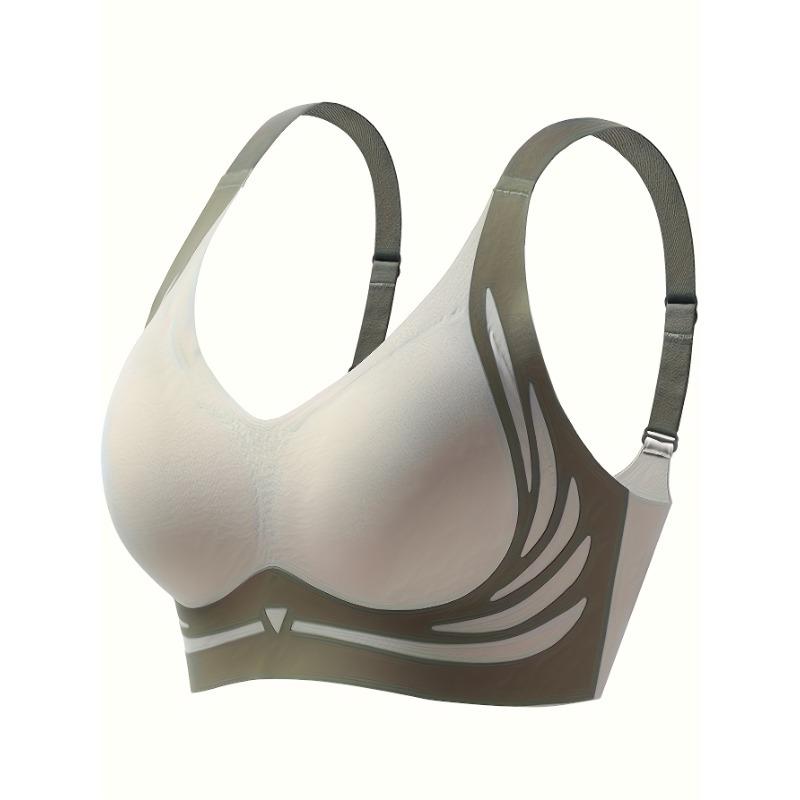 Women s Beige & White Seamless Wireless Bra Supportive Deep V-Neck Comfort Bra with Adjustable Straps M зелений
Women s Beige & White Seamless Wireless Bra Supportive Deep V-Neck Comfort Bra with Adjustable Straps M зелений