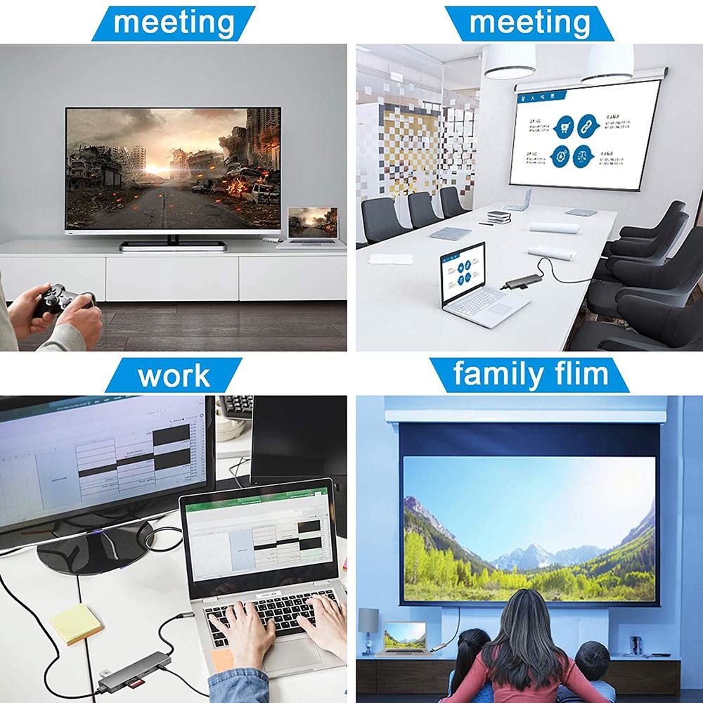 9 in 1 Docking Station 4K 30Hz USB C Hub HDMI Compatible 100W PD USB 3.0+2.0 Multiport Adapter for Laptop PC As Shown A
9 in 1 Docking Station 4K 30Hz USB C Hub HDMI Compatible 100W PD USB 3.0+2.0 Multiport Adapter for Laptop PC As Shown A
