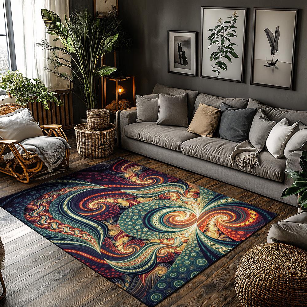 Psychedelic Swirl Area Rug, Multicolor Bohemian Carpet with Spiral Pattern, Plush Non-Slip Living Room Mat for Vibrant Decor 50x80cm
Psychedelic Swirl Area Rug, Multicolor Bohemian Carpet with Spiral Pattern, Plush Non-Slip Living Room Mat for Vibrant Decor 50x80cm