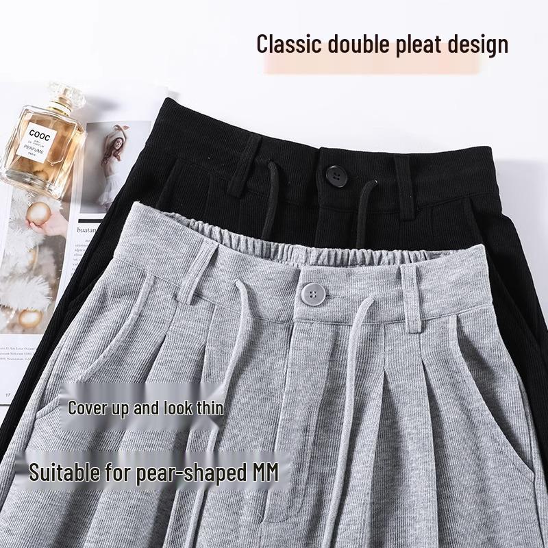 Petite Women s High-Waisted Grey Lace-up Drawstring Sweatpants - 145cm Spring/Autumn Straight-Leg Slim Fit XS (60-79 jin)
Petite Women s High-Waisted Grey Lace-up Drawstring Sweatpants - 145cm Spring/Autumn Straight-Leg Slim Fit XS (60-79 jin)