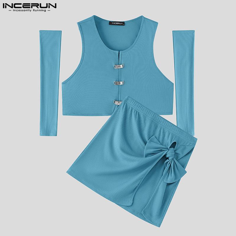 INCERUN 2PCS Two Pieces Sleeveless Crop Tanks with Oversleeve and Side Splits Mini Skirts Sets 5XL синій
INCERUN 2PCS Two Pieces Sleeveless Crop Tanks with Oversleeve and Side Splits Mini Skirts Sets 5XL синій