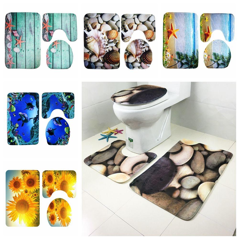 Washable Beach Shells Anti Slip Bath Mats Toilet Seat Lid Cover Pedestal Rug Bathroom Mat Set
Washable Beach Shells Anti Slip Bath Mats Toilet Seat Lid Cover Pedestal Rug Bathroom Mat Set
