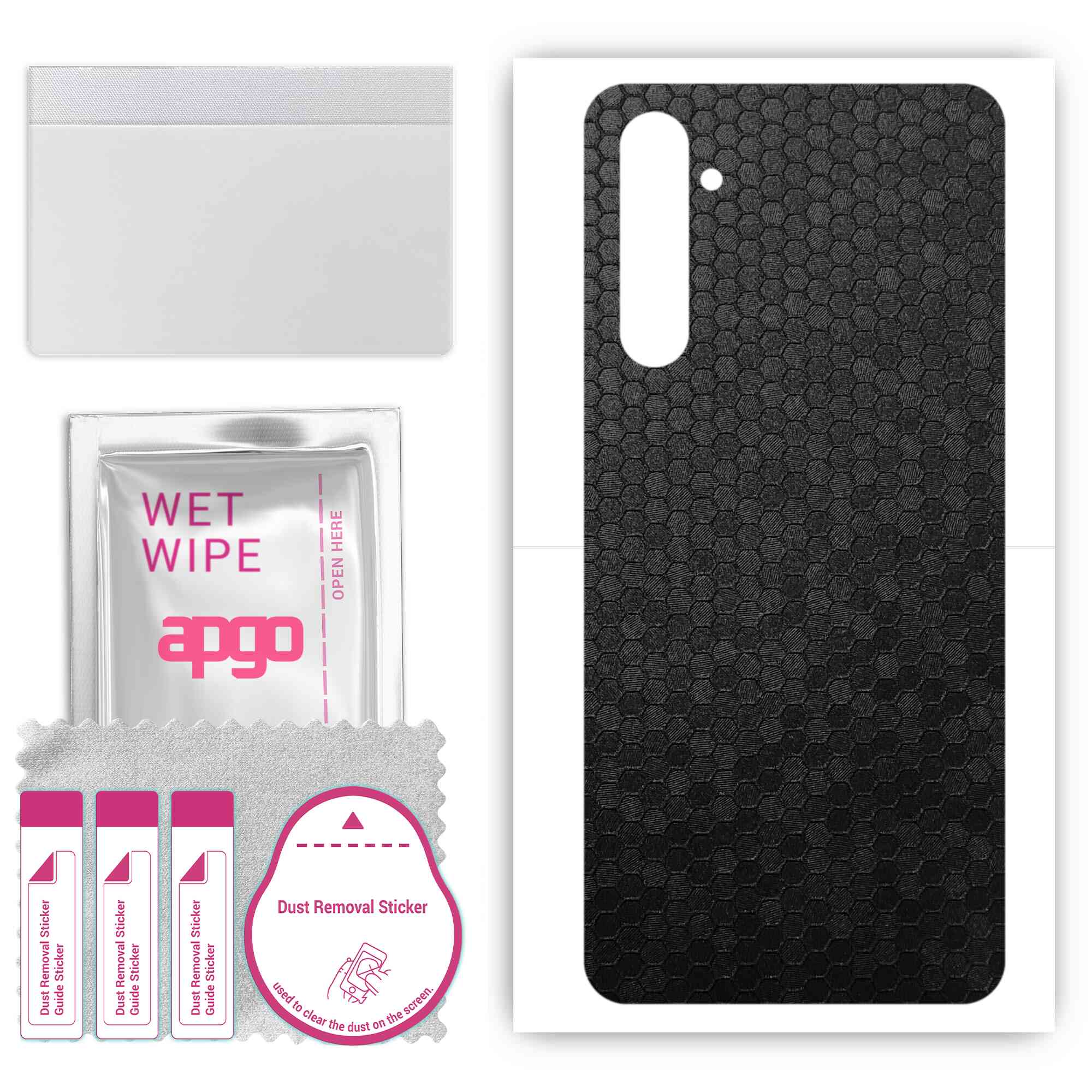 apgo Protective Skin Sticker for the back compatible with Oppo K5, Wrap Film, Foil, Vinyl - Pattern Black Honeycomb
apgo Protective Skin Sticker for the back compatible with Oppo K5, Wrap Film, Foil, Vinyl - Pattern Black Honeycomb