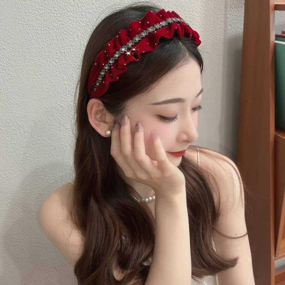 Sweet Shiny Rhinestone Headband Elegant Women Sequin Hairband Velvet Pleated Hair Hoop Daily червоний
Sweet Shiny Rhinestone Headband Elegant Women Sequin Hairband Velvet Pleated Hair Hoop Daily червоний