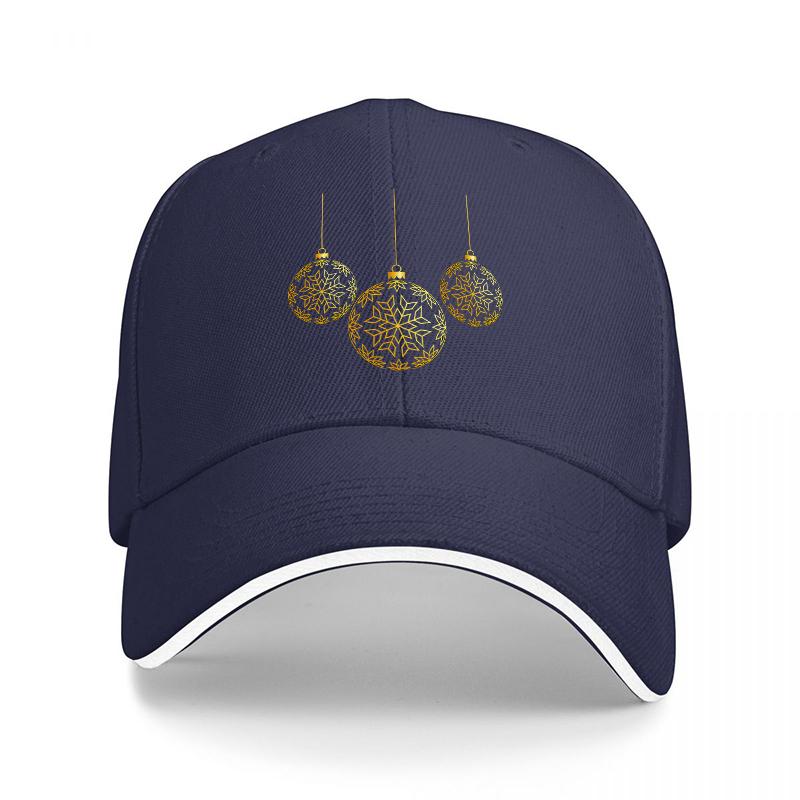 Golden OrnaUnisext Christmas Ball Design Black Baseball Cap with White Trim Holiday Theme Pattern Fashionable Unisexs Hat Style Adjustable
Golden OrnaUnisext Christmas Ball Design Black Baseball Cap with White Trim Holiday Theme Pattern Fashionable Unisexs Hat Style Adjustable