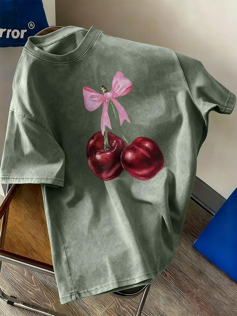 Pink Bow Red Cherry Prints Washed TShirts Womens Cotton Oversized T Shirt Summer Soft Short Sleeve Tops Hip Hop ONeck Clothes S
Pink Bow Red Cherry Prints Washed TShirts Womens Cotton Oversized T Shirt Summer Soft Short Sleeve Tops Hip Hop ONeck Clothes S
