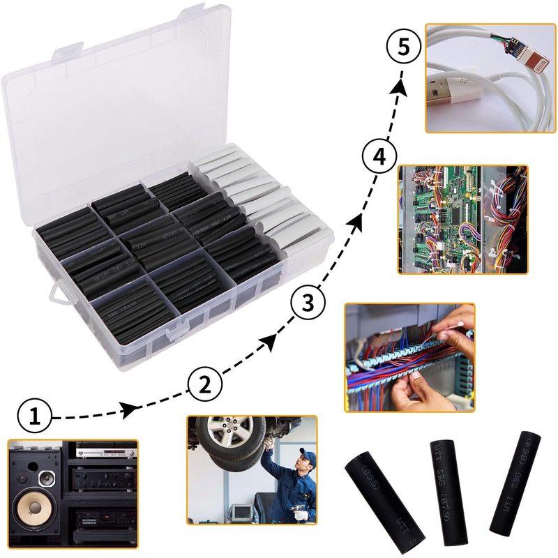 300pcs Heat Shrink Tubing Set Cable Repair Set With Adhesive Shrink Ratio 3: 1 Double-walled Self-adhesive Lined Shrink Plastic
300pcs Heat Shrink Tubing Set Cable Repair Set With Adhesive Shrink Ratio 3: 1 Double-walled Self-adhesive Lined Shrink Plastic