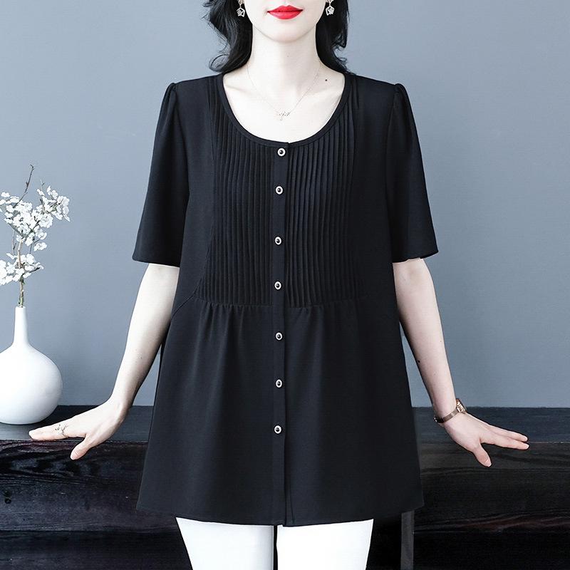 Elegant Plus Size Summer Shirt - Slimming Versatile Top for Women 4XL (180-200 jin) чёрный
Elegant Plus Size Summer Shirt - Slimming Versatile Top for Women 4XL (180-200 jin) чёрный