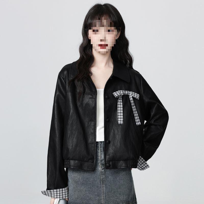 Spring 2025 Retro Black PU Plaid Leather Jacket with Lapel Medium
Spring 2025 Retro Black PU Plaid Leather Jacket with Lapel Medium
