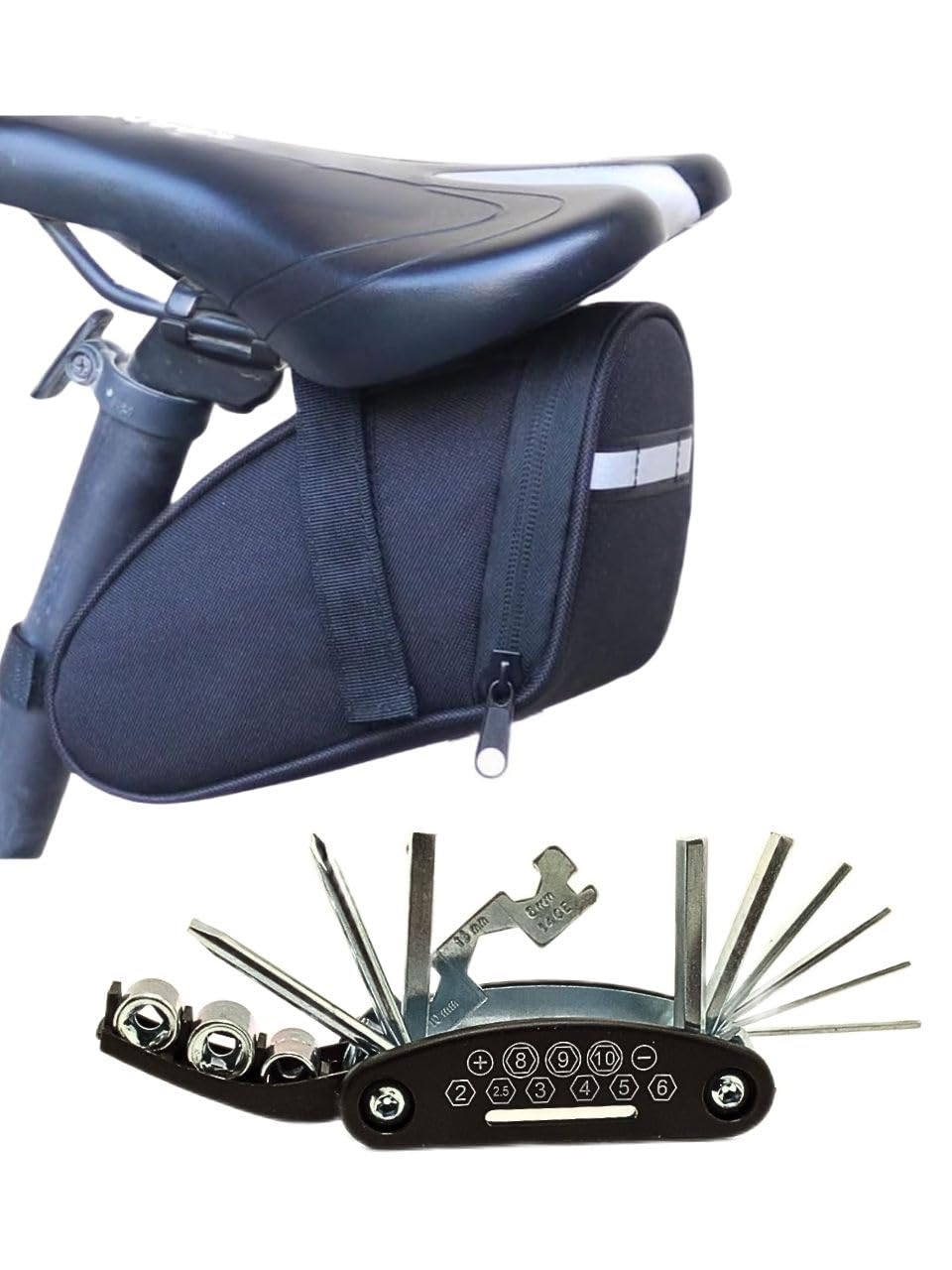 CIWS Saddlebag with Seat Belt and Set Bicycle/Motorcycle Multi-Tool (Black)
CIWS Saddlebag with Seat Belt and Set Bicycle/Motorcycle Multi-Tool (Black)