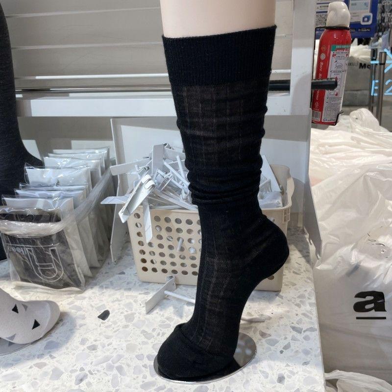 Korean Women s Knee-High Thin Pile Socks - Solid Black/Gray Mid-Calf Summer Style One Size 35-39 чорний
Korean Women s Knee-High Thin Pile Socks - Solid Black/Gray Mid-Calf Summer Style One Size 35-39 чорний