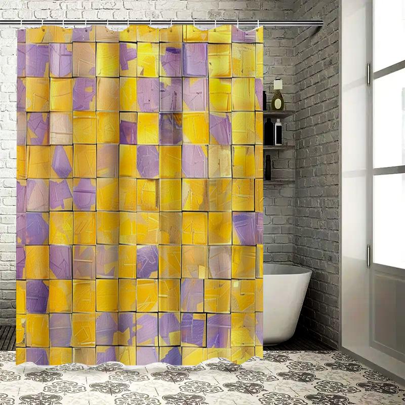 Yellow Purple Geometric Shower Curtain Artistic Bath Decor For Bathroom Decoration Modern Waterproof Fabric 3D Printed Home Supp W60H190(CM)-1 Pcs
Yellow Purple Geometric Shower Curtain Artistic Bath Decor For Bathroom Decoration Modern Waterproof Fabric 3D Printed Home Supp W60H190(CM)-1 Pcs