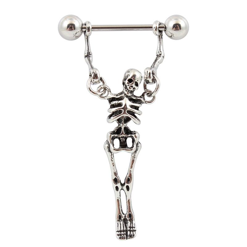 New 1 PC Gothic Skeleton Pendant Stud Earrings Barbell Piercing Stainless Steel Punk Cartilage Ear Zircon
New 1 PC Gothic Skeleton Pendant Stud Earrings Barbell Piercing Stainless Steel Punk Cartilage Ear Zircon
