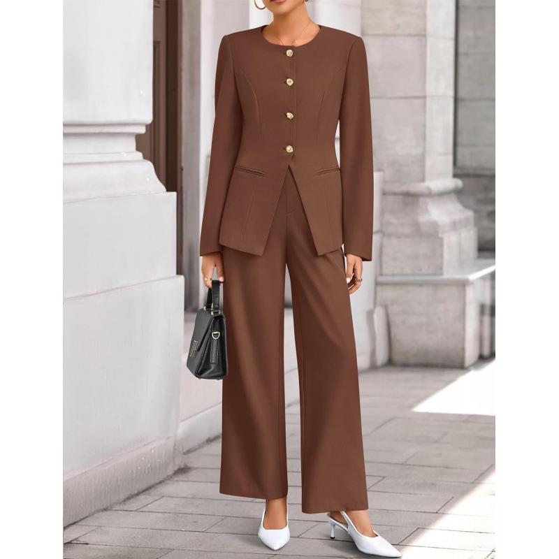European & American Women s Fashion Suit Set: Lapel Jacket & Trousers Extra Large темно-коричневого
European & American Women s Fashion Suit Set: Lapel Jacket & Trousers Extra Large темно-коричневого