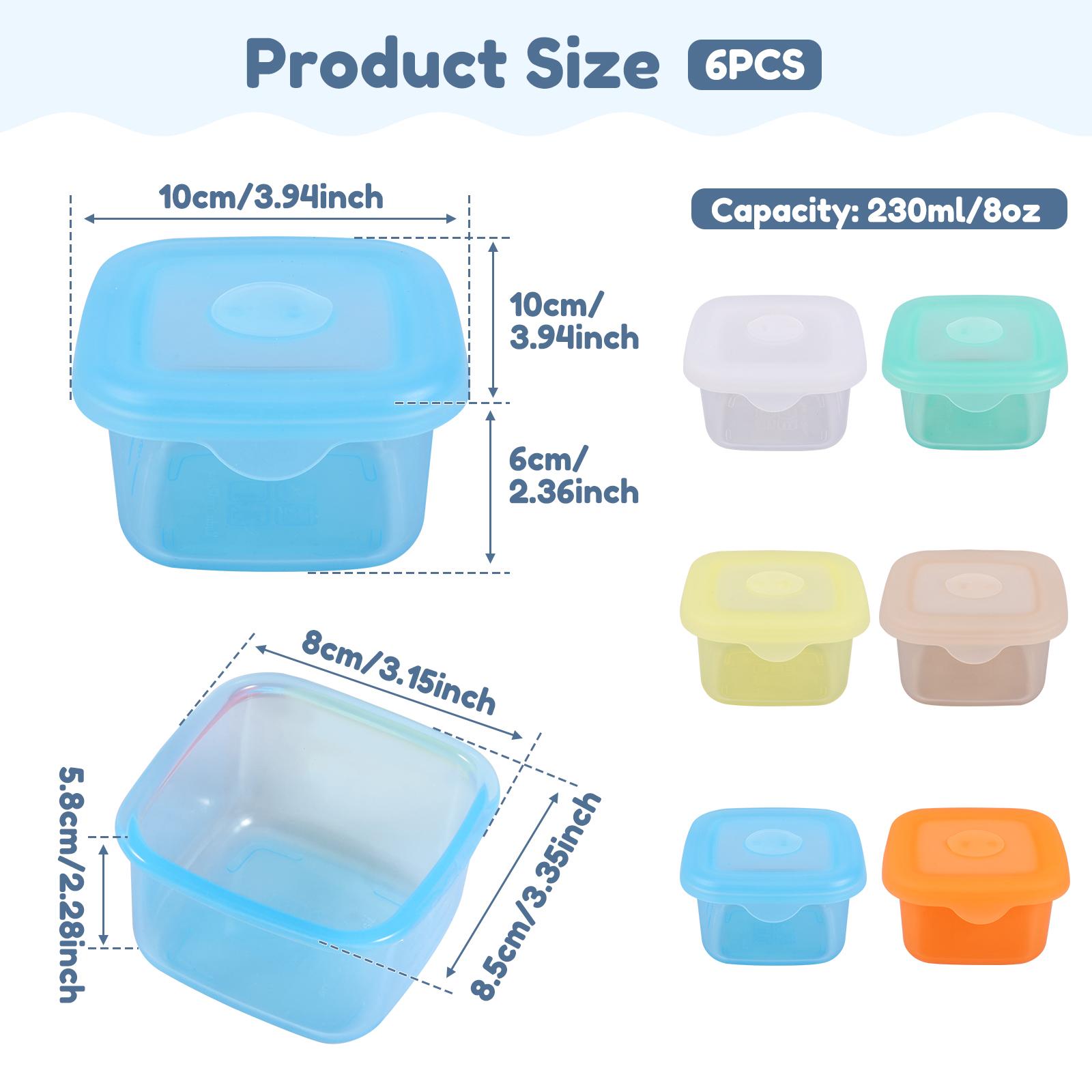 6Pcs 230ML Snack Container Silicone Salad Dressing Sauce Container 6 Color Reusable Mini Food Snack Box for Travel Office Picnic
6Pcs 230ML Snack Container Silicone Salad Dressing Sauce Container 6 Color Reusable Mini Food Snack Box for Travel Office Picnic