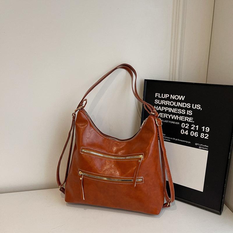 Винтажная сумка-тоут через плечо многофункциональная модная универсальная женская сумка 2025 высокая ценность популярная женская сумка большой вместимости оранжевый