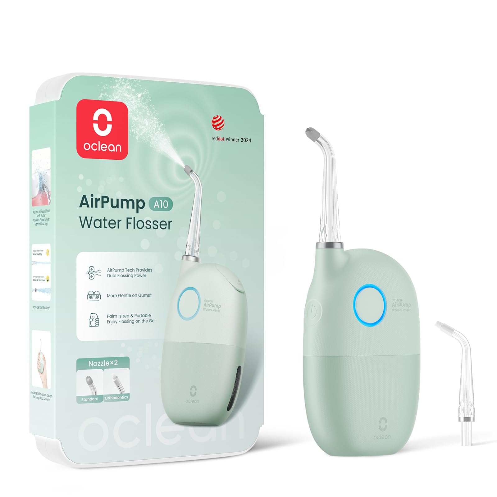 Oclean AirPump A10 Струйный очиститель полости рта Ирригатор с ирригатором с 2 типами насадок и местом для хранения Водонепроницаемый IPX7 ирригатор с визуализацией резервуара зелёный
Oclean AirPump A10 Струйный очиститель полости рта Ирригатор с ирригатором с 2 типами насадок и местом для хранения Водонепроницаемый IPX7 ирригатор с визуализацией резервуара зелёный