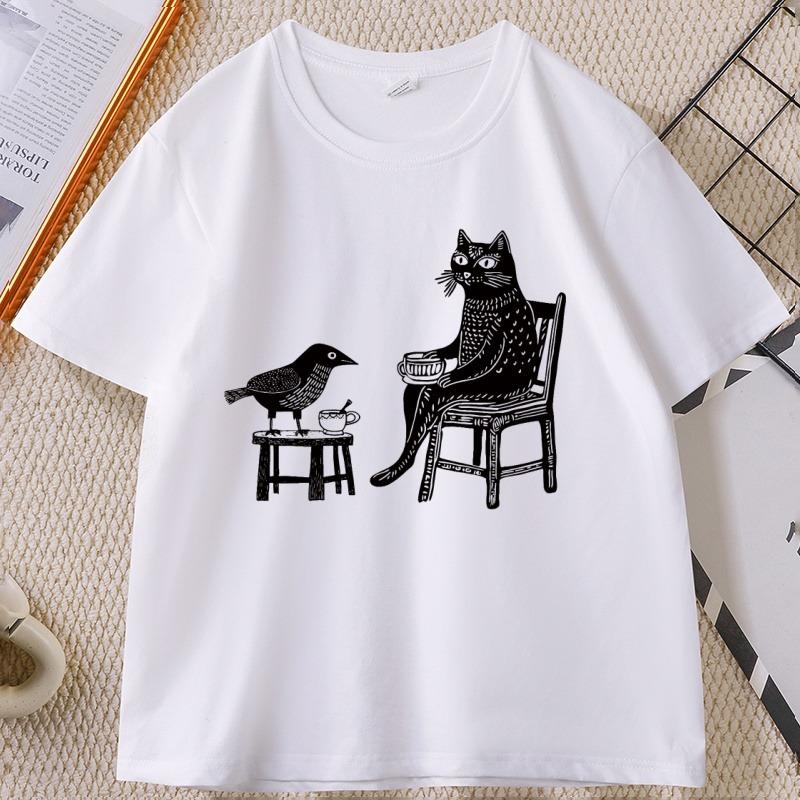 Coffee and Tea with Friends Graphic T-Shirt Men Funny Hipster Animal Drawing T Shirt Unique Cat Bird Tshirts Streetwear XXL белый
Coffee and Tea with Friends Graphic T-Shirt Men Funny Hipster Animal Drawing T Shirt Unique Cat Bird Tshirts Streetwear XXL белый