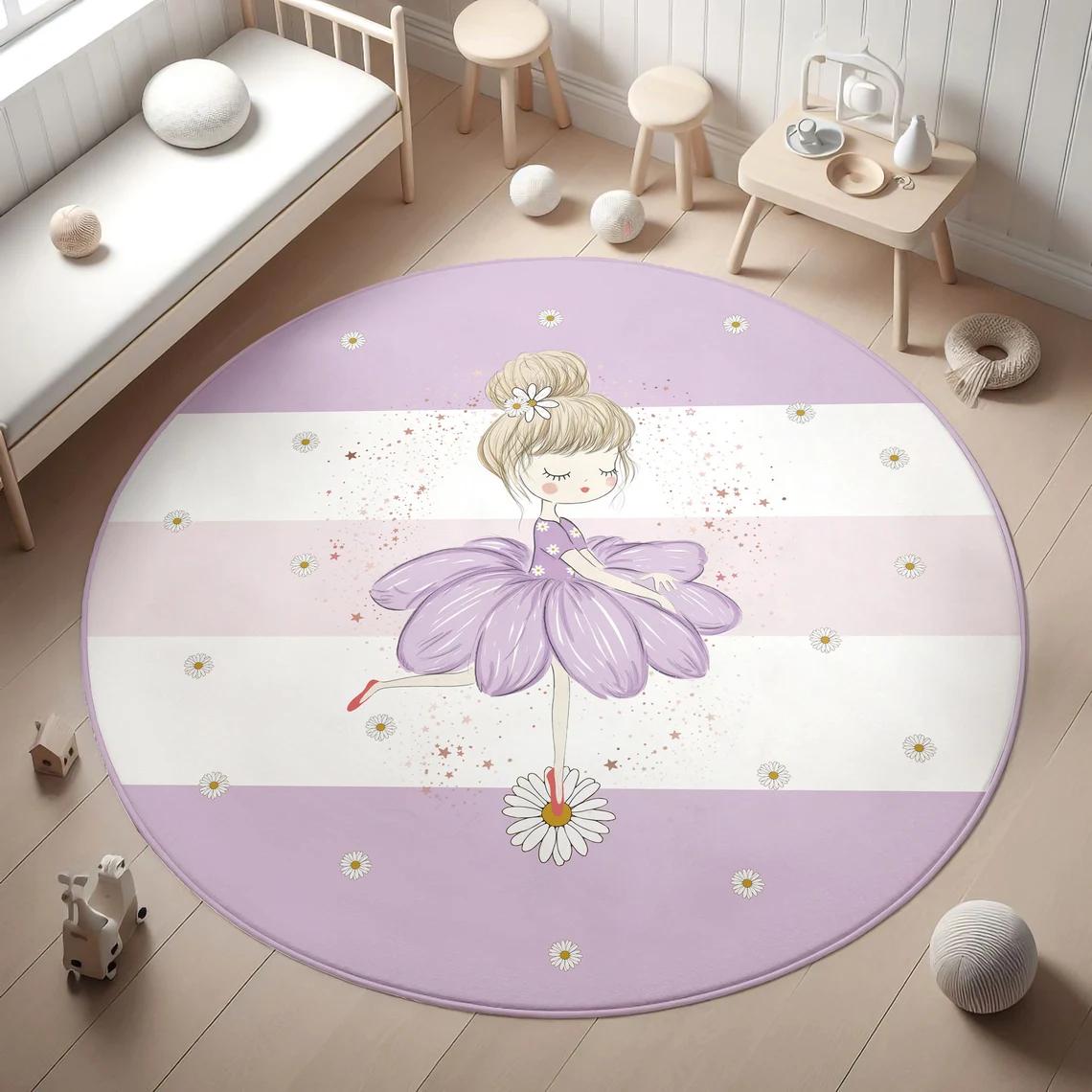 Cute Ballerina Girls Room Rug, Baby Gift,Pink Ballerina Rug,Non-Slip Mat,Baby Girl Playroom Mat,Striped Round Rug,Area Rug 100cm
Cute Ballerina Girls Room Rug, Baby Gift,Pink Ballerina Rug,Non-Slip Mat,Baby Girl Playroom Mat,Striped Round Rug,Area Rug 100cm