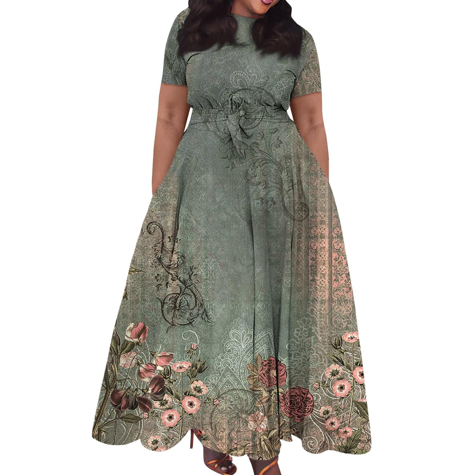 Женское повседневное модное свободное платье большого размера с принтом, круглым вырезом и короткими рукавами, карманными бретелями XXL
Женское повседневное модное свободное платье большого размера с принтом, круглым вырезом и короткими рукавами, карманными бретелями XXL