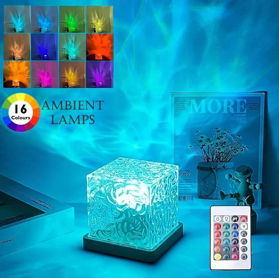 Water Ripple Projection Light 16 Color Night Light Rechargeable Remote Control Bedroom Living Room Party Atmosphere Decor Light
Water Ripple Projection Light 16 Color Night Light Rechargeable Remote Control Bedroom Living Room Party Atmosphere Decor Light