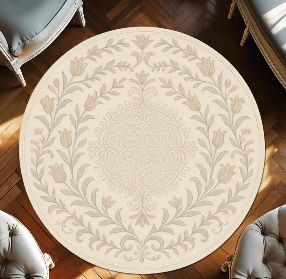 Simple Chinese Style Round Carpet Retro Floral Printed Rug Living Room Dressing Room Bedroom Non Slip Floor Mat Home Decoration 60cmx60cm
Simple Chinese Style Round Carpet Retro Floral Printed Rug Living Room Dressing Room Bedroom Non Slip Floor Mat Home Decoration 60cmx60cm
