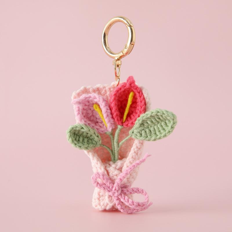 Exquisite Calla Lily Crochet Keyrings Handmaking Weaved Calla Lily Keychain Car Keys Pendant Knitting Flower Keyrings
Exquisite Calla Lily Crochet Keyrings Handmaking Weaved Calla Lily Keychain Car Keys Pendant Knitting Flower Keyrings