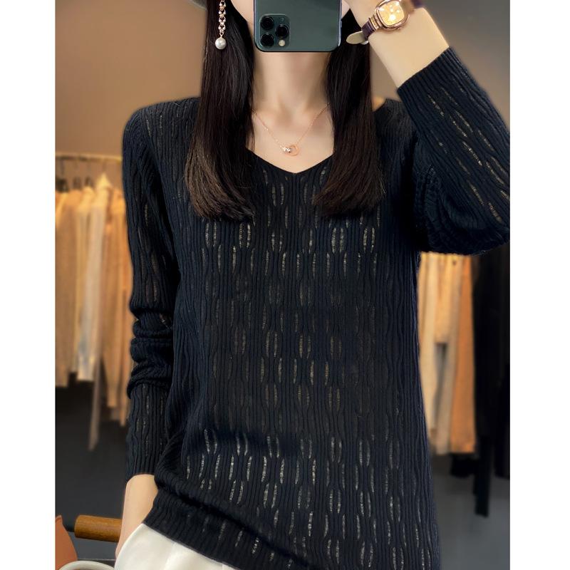 Новая женская базовая футболка с V-образным вырезом и ажурным низом, пуловер из гребенной шерсти, слегка прозрачный, повседневный, свободный свитер-топ XXL чёрный
Новая женская базовая футболка с V-образным вырезом и ажурным низом, пуловер из гребенной шерсти, слегка прозрачный, повседневный, свободный свитер-топ XXL чёрный