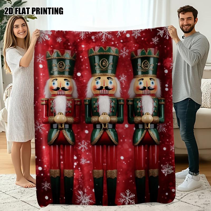 Мягкий фланелевый легкий всесезонный плед для дивана, кровати, путешествий - Красный и зеленый праздничный декор с солдатиками-щелкунчиками 30x40in
Мягкий фланелевый легкий всесезонный плед для дивана, кровати, путешествий - Красный и зеленый праздничный декор с солдатиками-щелкунчиками 30x40in