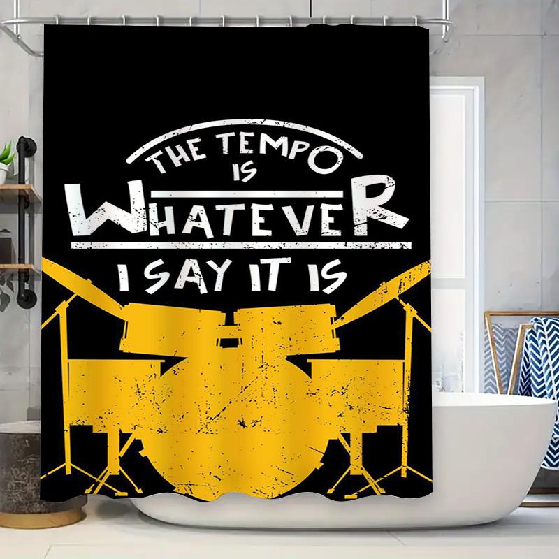 Modern Black Yellow Drum Set Printed Shower Curtain For Bathroom Decor Musician S Favorite, Easy Installation, Durable Waterproo W60H190(CM)-1 Pcs
Modern Black Yellow Drum Set Printed Shower Curtain For Bathroom Decor Musician S Favorite, Easy Installation, Durable Waterproo W60H190(CM)-1 Pcs