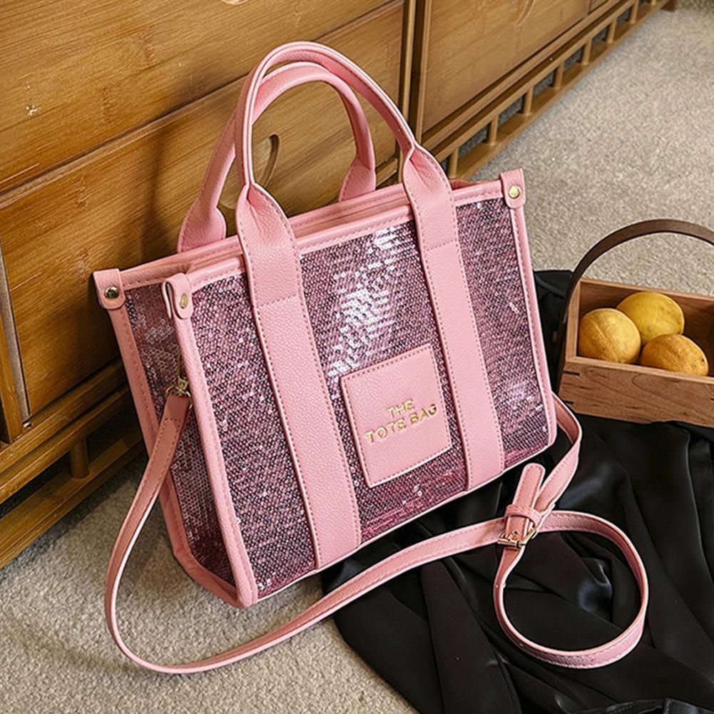 Women Party Tote Bag PU Leather Sequins Top-Handle Bags Casual Fashion Shiny Portable Adjustable Straps Shopper Tote Purse рожевий
Women Party Tote Bag PU Leather Sequins Top-Handle Bags Casual Fashion Shiny Portable Adjustable Straps Shopper Tote Purse рожевий