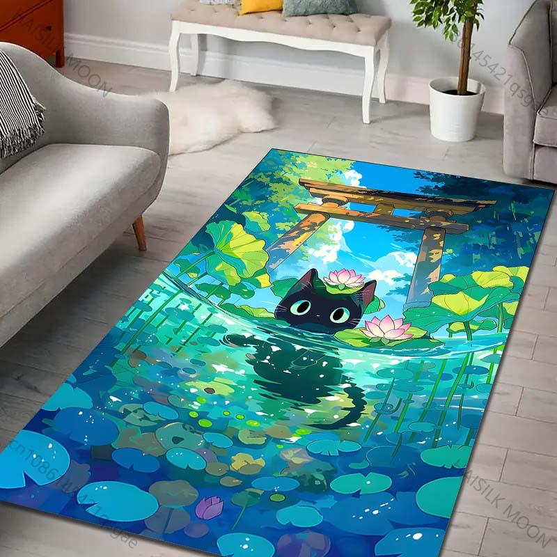 Multiple sizes Black cat pond lotus morning Print Carpet Rug for Living Room Bedroom Sofa Doormat Home Decor Non-slip Floor Mat 40cm x 60cm
Multiple sizes Black cat pond lotus morning Print Carpet Rug for Living Room Bedroom Sofa Doormat Home Decor Non-slip Floor Mat 40cm x 60cm